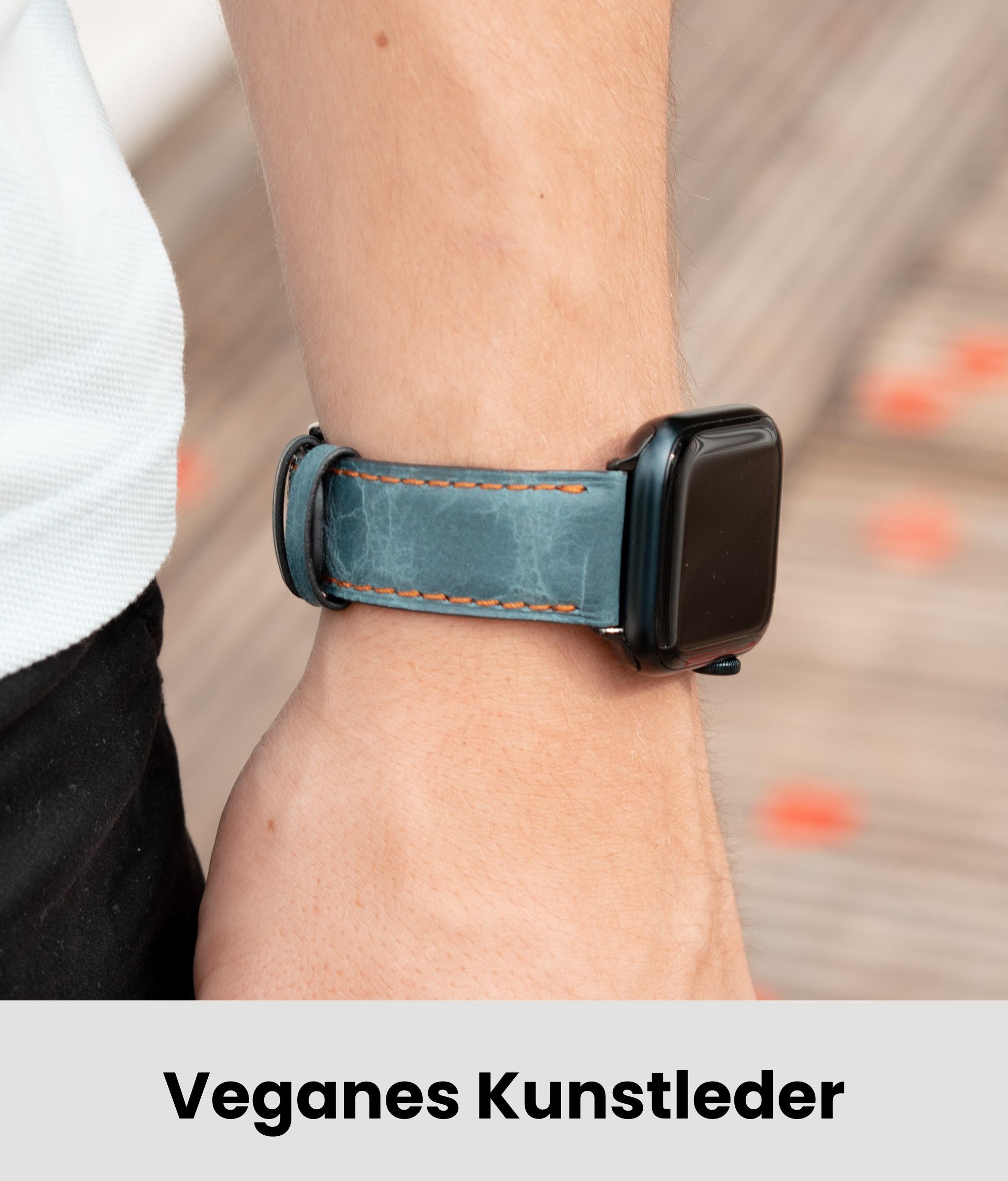 Kunstlederarmband Wild Optik Blau